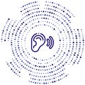 listen vector icon. listen editable stroke. listen linear symbol for use on web and mobile apps, logo, print media. Thin line Royalty Free Stock Photo