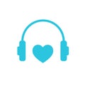 Always listen your heart. Headphones icon.