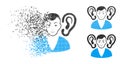 Damaged Dot Halftone Listener Icon with Face