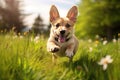 listening ears funny happy summer spring running pet puppy dog playful grass concept Generative AI Royalty Free Stock Photo