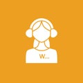 Listening glyph icon Royalty Free Stock Photo