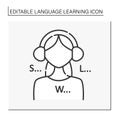 Listening line icon Royalty Free Stock Photo