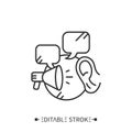 Listening line icon. Editable vector illustration Royalty Free Stock Photo