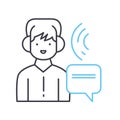 listening line icon, outline symbol, vector illustration, concept sign Royalty Free Stock Photo