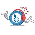 Listening music BitShares coin mascot cartoon