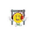 Listening music chinese gong mascot cartoon character design