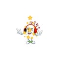 Listening music christmas star mascot cartoon design style Royalty Free Stock Photo