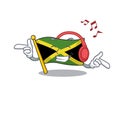 Listening music flag jamaica character shaped on mascot