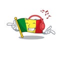 Listening music flag mali mascot cartoon character design Royalty Free Stock Photo