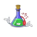 Listening music magic potion cartoon shaped in character