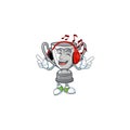 Listening music silver trophy isolated with the character