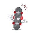 Listening music skateboard mascot cartoon character design