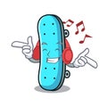 Listening music skateboard mascot cartoon style