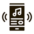 Listening Music Song In Smartphone glyph icon