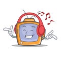 Listening music TV character cartoon object