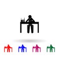Listening radio multi color icon. Simple glyph, flat vector of music icons for ui and ux, website or mobile application