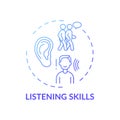 Listening skills blue gradient concept icon Royalty Free Stock Photo