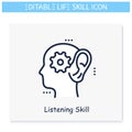 Listening skills. Editable illustration