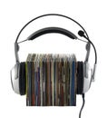 Listening to music concept, with clipping path Royalty Free Stock Photo
