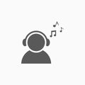 Listening to music icon, music, people, headphone