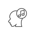 Listening to music line icon Royalty Free Stock Photo