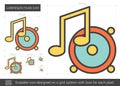 Listening to music line icon. Royalty Free Stock Photo
