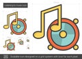 Listening to music line icon. Royalty Free Stock Photo