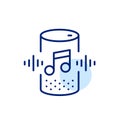 Listening to music. Loudspeaker playing audio. Pixel perfect icon