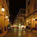 Liston at night, Corfu city Royalty Free Stock Photo