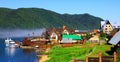 Listvianka settlement, Lake Baikal, Russia. Royalty Free Stock Photo