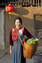 Lisu Hill tribe girl with her vegetable Royalty Free Stock Photo