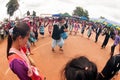 Lisu hill tribe traditional dancing in Thailand.