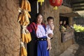 Lisu Hill tribe women at earthen house Royalty Free Stock Photo