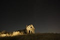 Lit Abandoned Ranch House Royalty Free Stock Photo