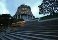 Modern brutalist conic Beehive (national capitol) in concrete with grey brise soleil, Wellington, New Zealand Royalty Free Stock Photo