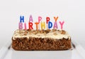 Lit Birthday Cake Royalty Free Stock Photo