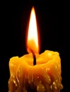 Lit candle on black Royalty Free Stock Photo