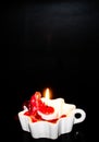 Lit Candle in Decorative Holder Royalty Free Stock Photo