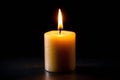 Candle on Black Royalty Free Stock Photo