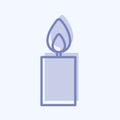 Lit Candle Icon in trendy two tone style isolated on soft blue background Royalty Free Stock Photo