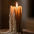 The candle flame is steady and bright, casting a warm glow and subtle Royalty Free Stock Photo