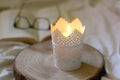 Candle, Book and Glasses Royalty Free Stock Photo