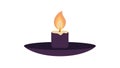 Lit Candle on Stand Icon, Decorative Warmth, vector design Generative AI Royalty Free Stock Photo