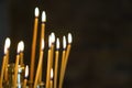 lit candles in a church in Greece