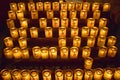 Lit Candles inside the Notre Dame Cathedral, Paris, France Royalty Free Stock Photo