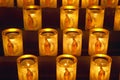 Lit Candles inside the Notre Dame Cathedral, Paris, France Royalty Free Stock Photo