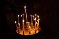Lit candles in a church Royalty Free Stock Photo