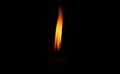 Lit flame of a candle on dark background Royalty Free Stock Photo