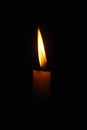 Lit flame of a candle on dark background Royalty Free Stock Photo