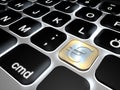 Lit keyboard with special euro coin sign key Royalty Free Stock Photo